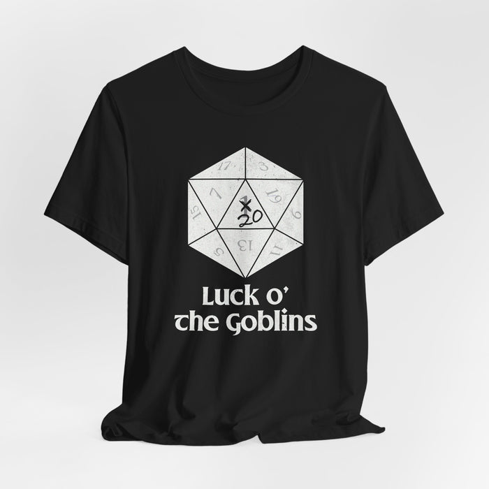 D20 Critical Hit T-Shirt — 'Luck o' the Goblins' RPG Gamer Tee