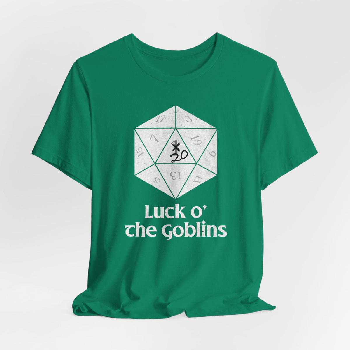 D20 Critical Hit T-Shirt — 'Luck o' the Goblins' RPG Gamer Tee
