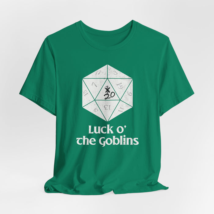 D20 Critical Hit T-Shirt — 'Luck o' the Goblins' RPG Gamer Tee