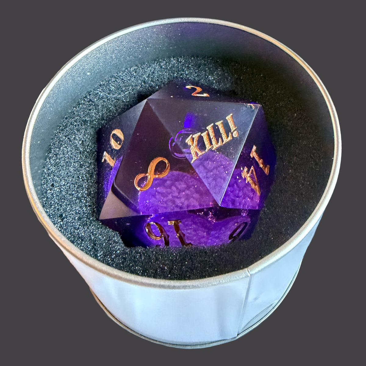 Faster, Purple Worm! Kill! Kill! Chonky D20 (55MM)