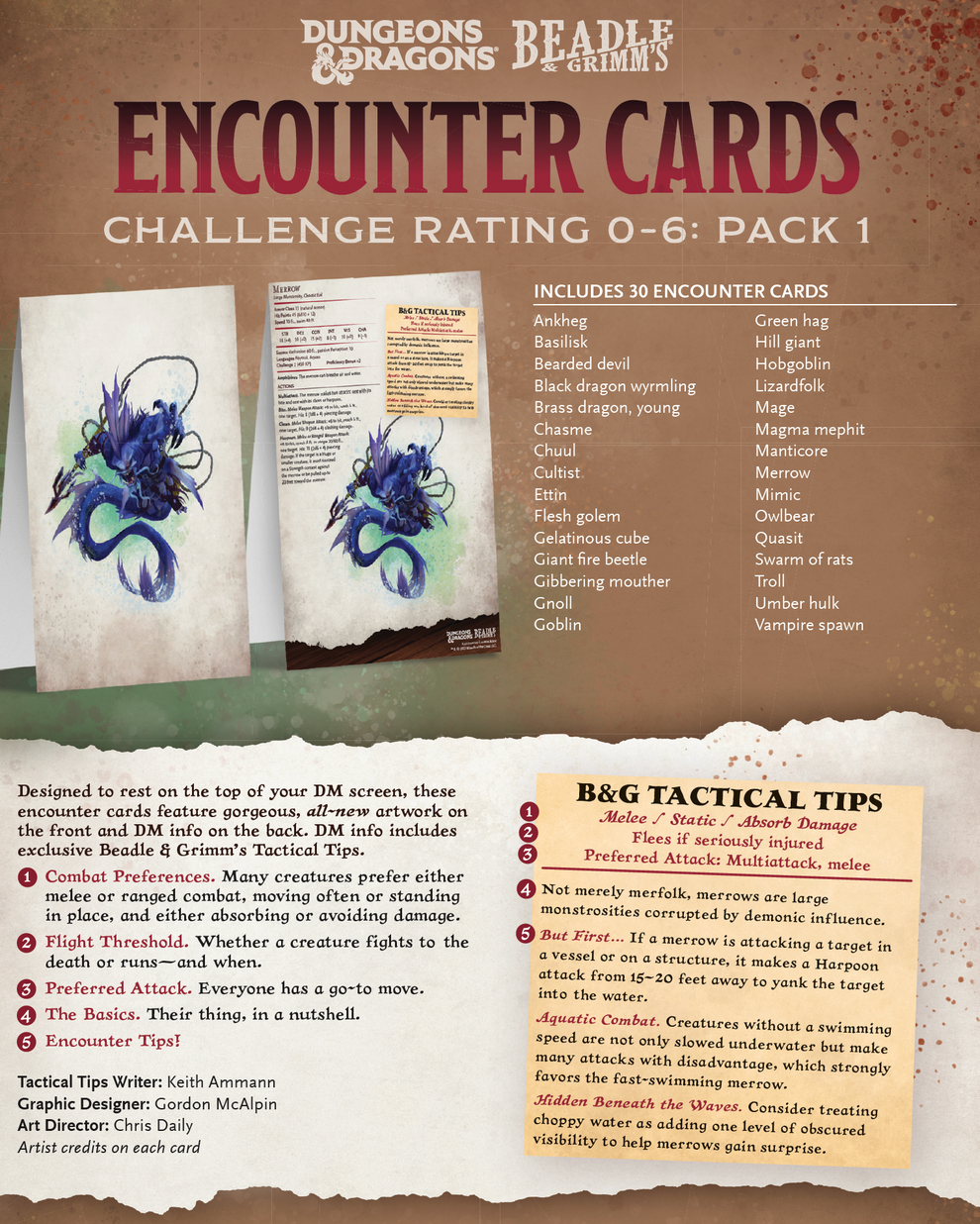 Encounter Cards (D&D) Challenge Rating 06 PACK 1 Beadle & Grimm's