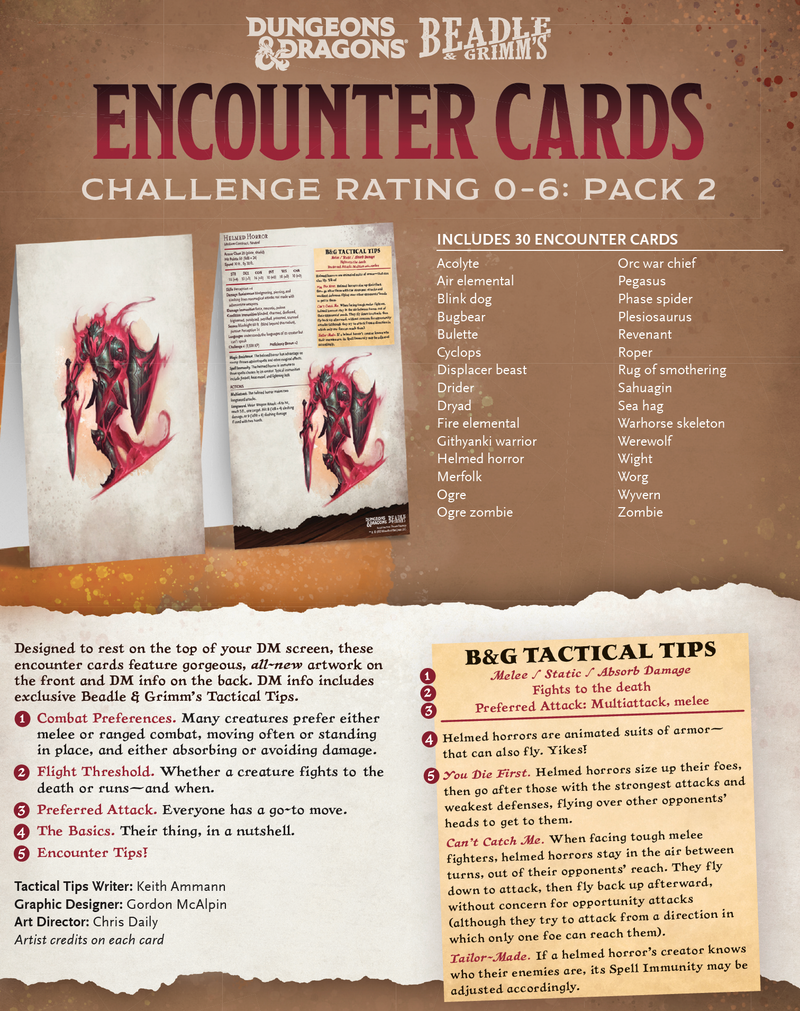 monsters by challenge rating 5e Encounter Cards (D&D)
