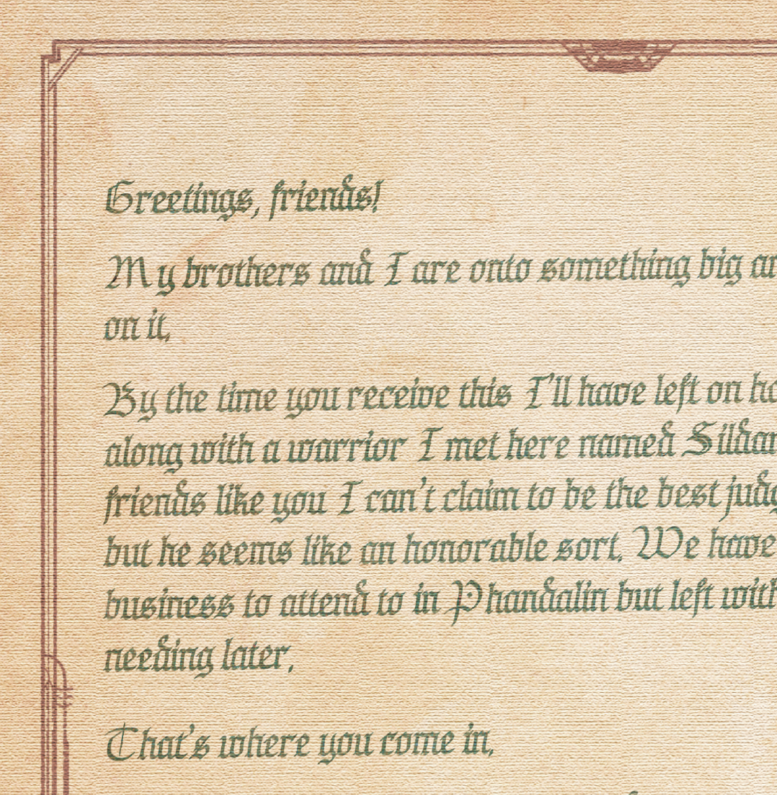 Phandelver and Below Letter In-world Handout