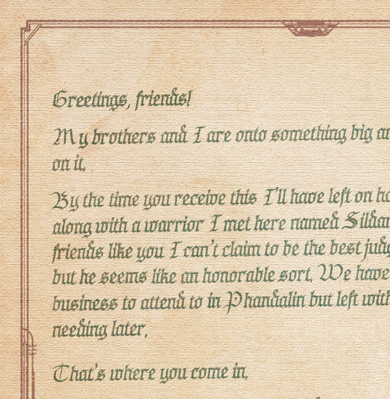 Phandelver and Below Letter In-world Handout