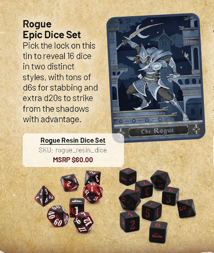 Epic Character Class Dice Set: The Rogue