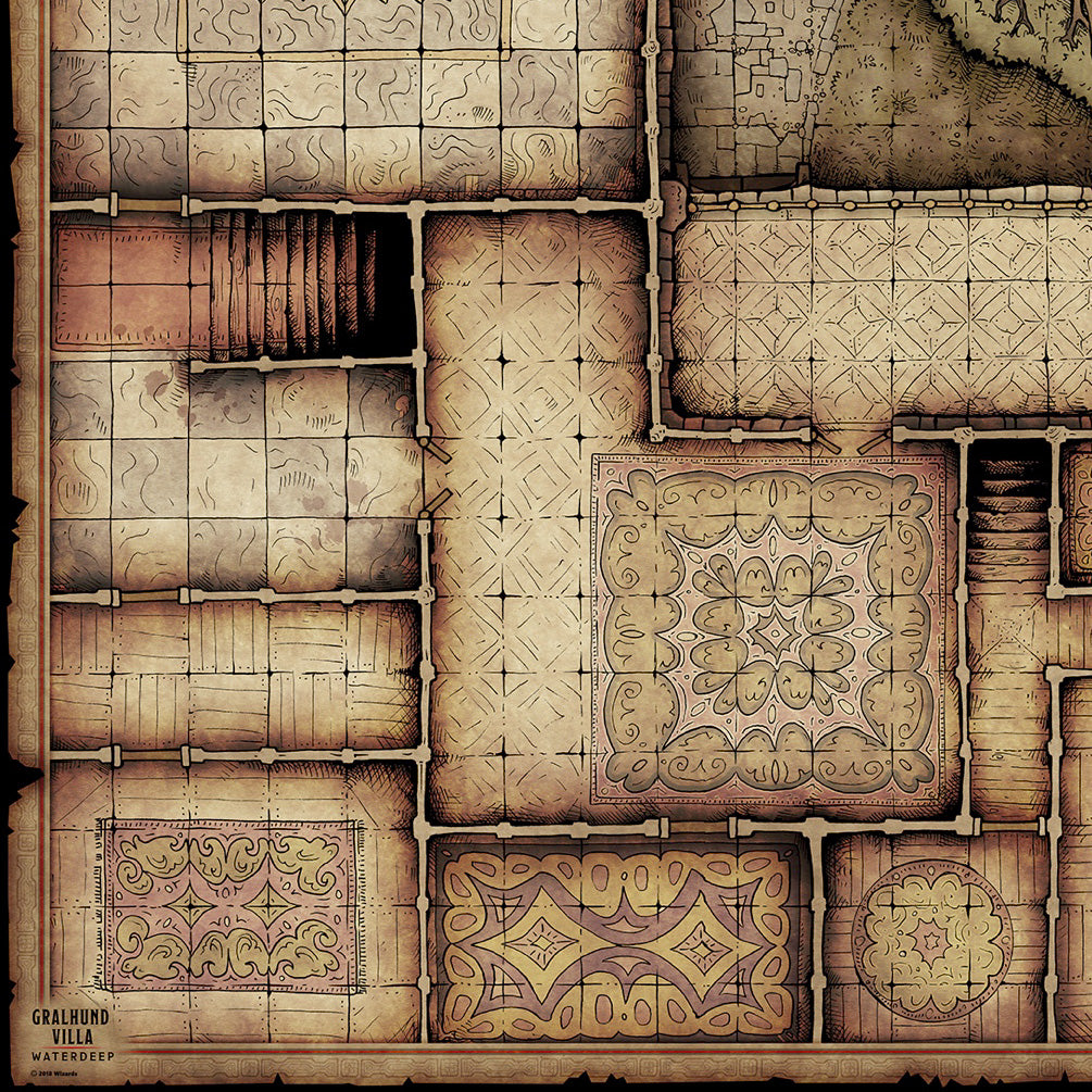 Gralhund Villa battle map from Waterdeep: Dragon Heist