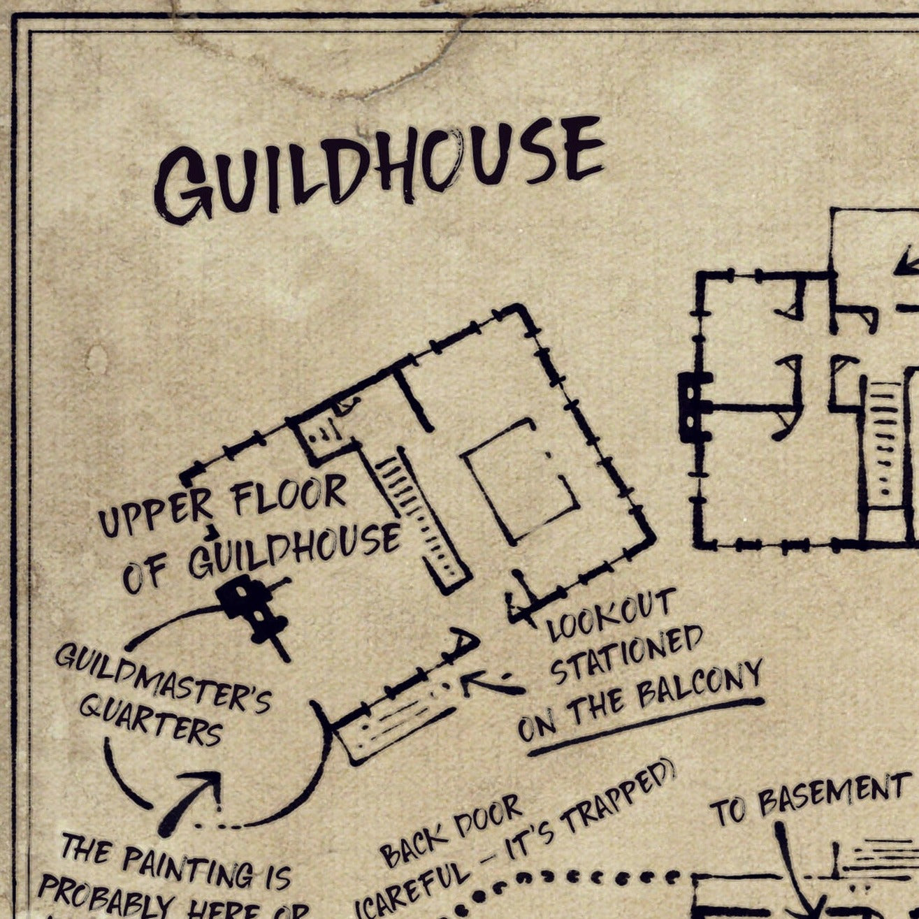 Guildhouse Player Map from Keys from the Golden Vault