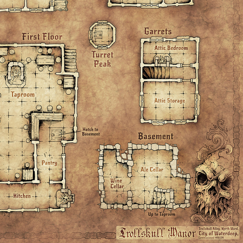 Trollskull Manor Poster Map from Waterdeep: Dragon Heist