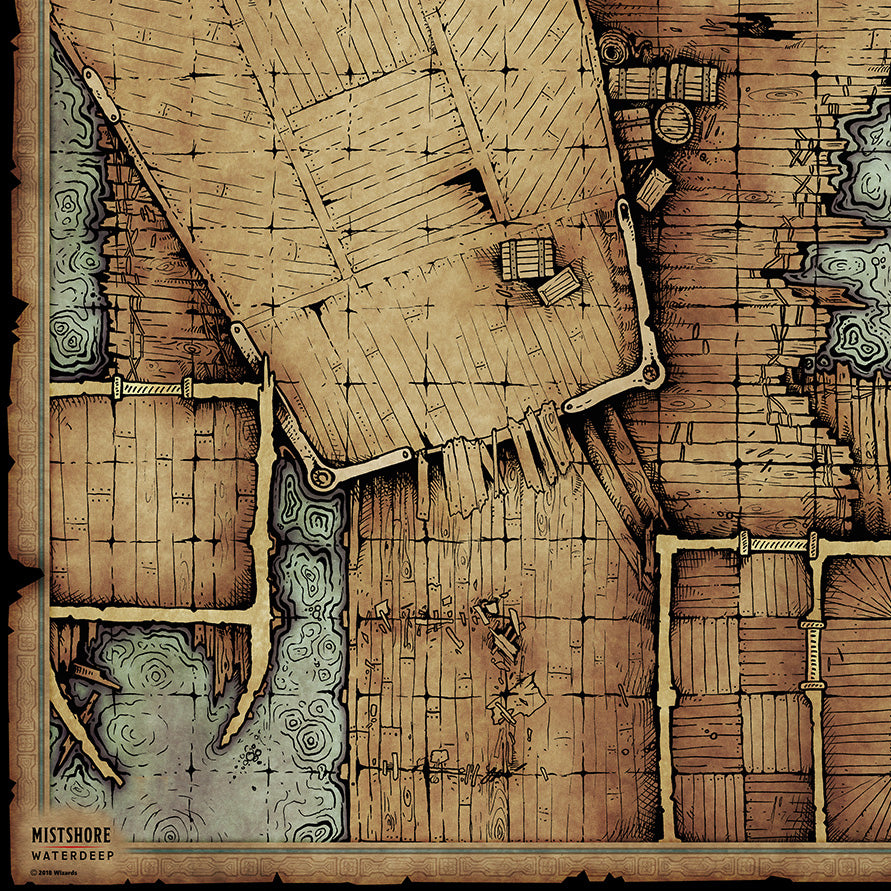 Mistshore battle map from Waterdeep: Dragon Heist